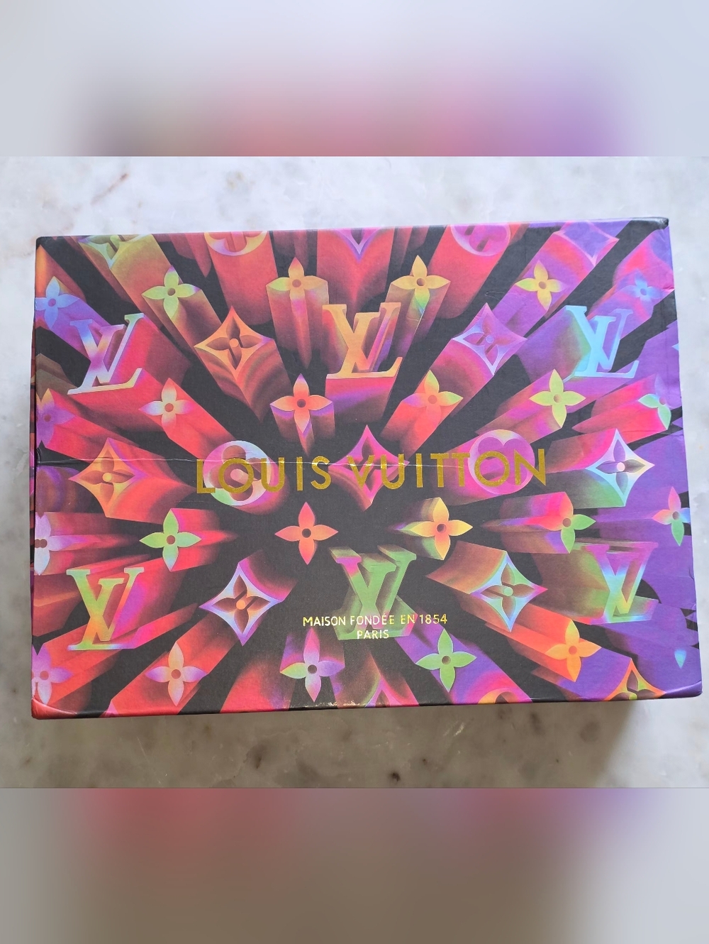 Multicolor Rare Limited Edition Shoe Box Storage (14"W X 10.5"H X 5"D)